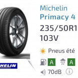 
            235/50R19 Michelin Primacy 4 XL
    

                        103
        
                    V
        
    
    4x4 SUV

